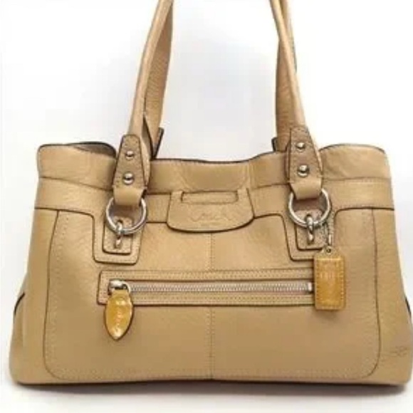 COACH PENELOPE RUFFLE TAN PEBBLED LEATHER SYLE # F14682 - Picture 1 of 10